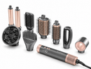 9-in-1 multi-styler with rose-gold handle and 6+ heat styling attachments