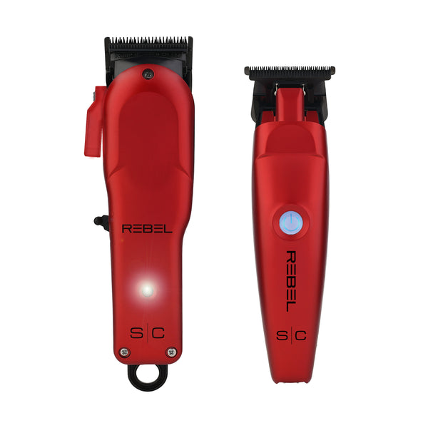 StyleCraft Super-Torque Modular Rebel Clipper & Trimmer Combo Set - Red (SC203) [PRE-ORDER]