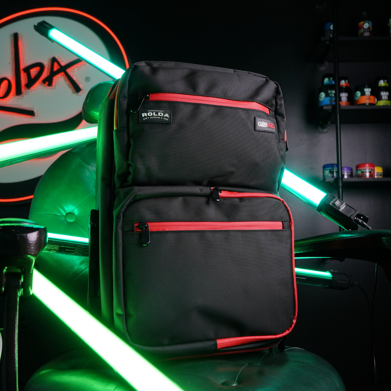 Rolda G&B Pro Black & Red Mobile Station Full Size Barber Backpack