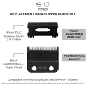 StyleCraft Black Diamond DLC Taper Fixed Clipper Blade w/ Shallow Tooth 2.0 Cutter (SC539B)