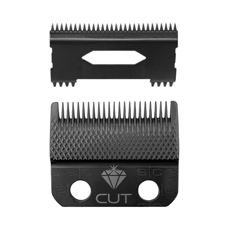 StyleCraft Diamond Cut Fixed Clipper Blade w/ Shallow 2.0 Moving Cutter Set (SC540B)