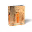 Orange cordless hair clipper in retail box, StyleCraft Saber 2 (SC617O)