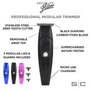 Black modular hair trimmer with blade guard set and USB charging cable