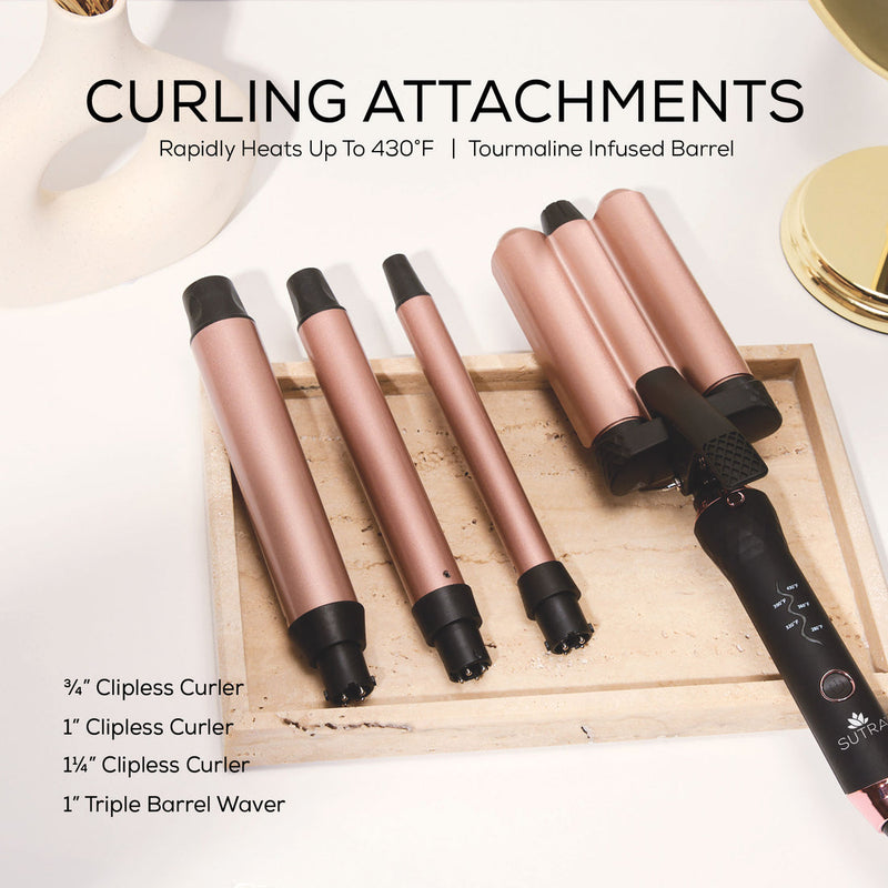 Sutra Beauty 4-in-1 Interchangeable Clipless Curler Set (50CS3N1)
