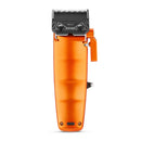 StyleCraft Saber 2 cordless clipper in orange with black blade guard and buttons