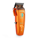 StyleCraft Saber 2 cordless clipper in orange with front display and black cutting head