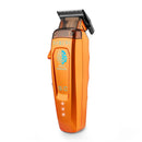 StyleCraft Saber 2 cordless clipper, orange with side markings and black trimmer lever
