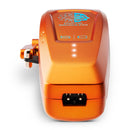 StyleCraft Saber 2 cordless clipper, front close-up of orange housing and charging port