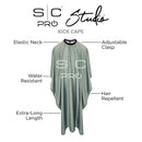 StyleCraft Studio Professional Extra-Long Kick Covers Cape - Sage Green (SC340GR)