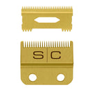 StyleCraft Fixed Gold Titanium Fade Replacement Clipper Blade w/ Gold Titanium Moving Slim Deep Tooth Cutter Set (SC521G)