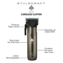 StyleCraft Ace Cordless Hair Clipper w/ Rotary Motor (SC618GY)