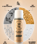 Unscented clipper care spray can on ingredient infographic with droplets and molecular graphics