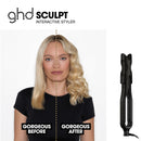 Black GHD Sculpt interactive flat iron with control button and power cord