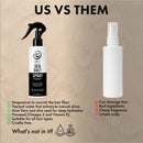 Sea salt spray bottle with black trigger shown beside a white spray bottle.