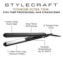 StyleCraft Stay-Temp 1" Flat Iron w/ Titanium Plates (SC717B)