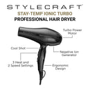 StyleCraft Stay Temp Hair Dryer w/ Turbo Power Motor