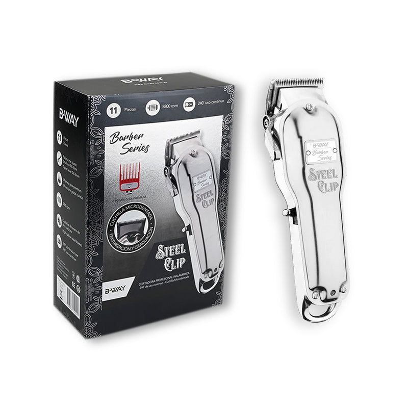 B-Way Professional Steel Clip Cord/Cordless Clipper (BW1STEEL)