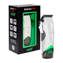 BaBylissPRO wireless clipper box with white clipper and green LED charging display