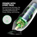 White wireless charging trimmer cutaway with glowing internal mechanism