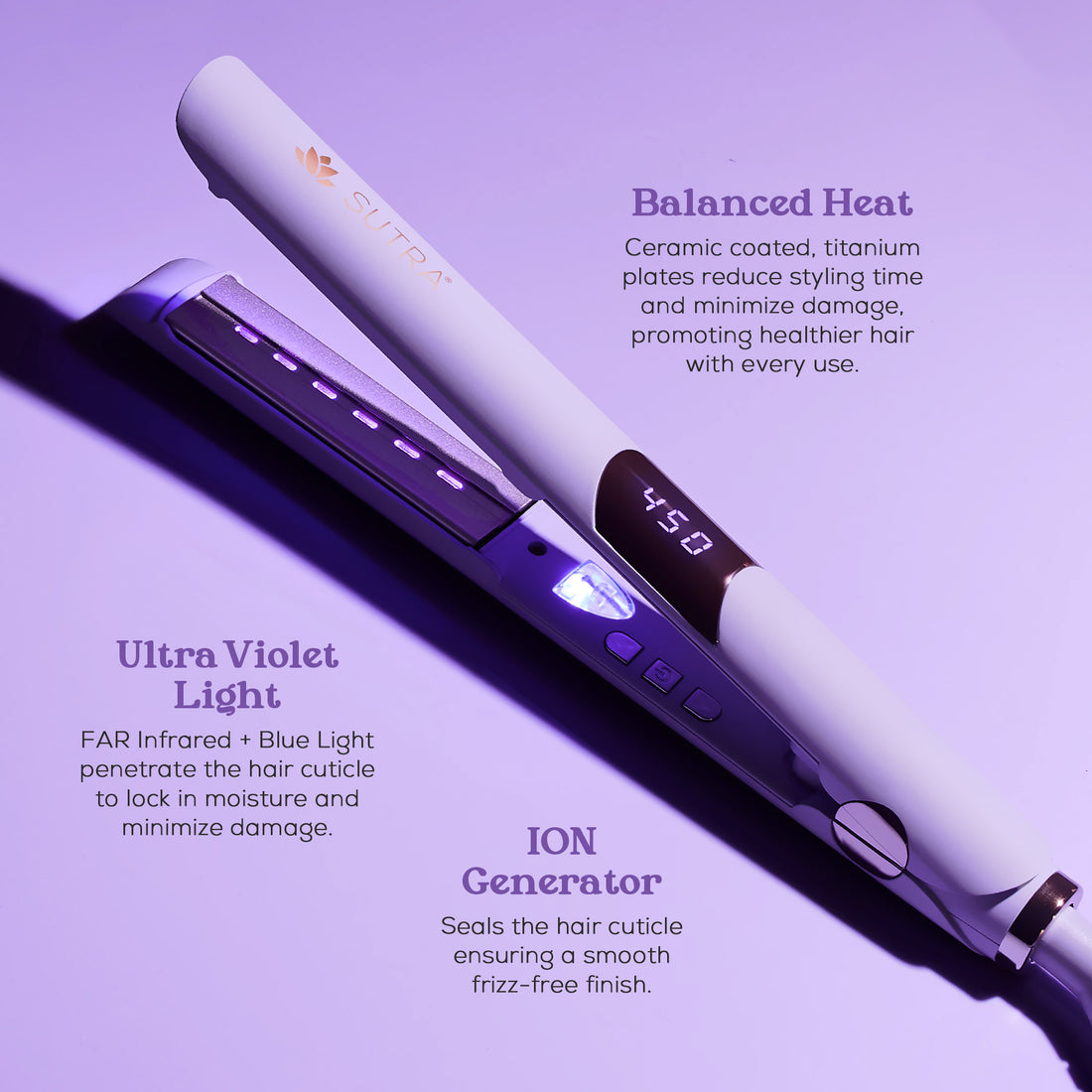 Sutra hair straightener Sutra IR2 Infrared Flat Iron – Willow & Birch Salon main image 4