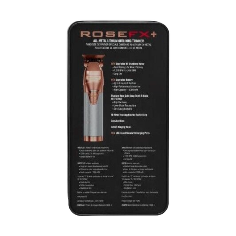 BaBylissPRO ROSEFX Metal Lithium Cordless Hair Trimmer – FX788RG – Rose Gold