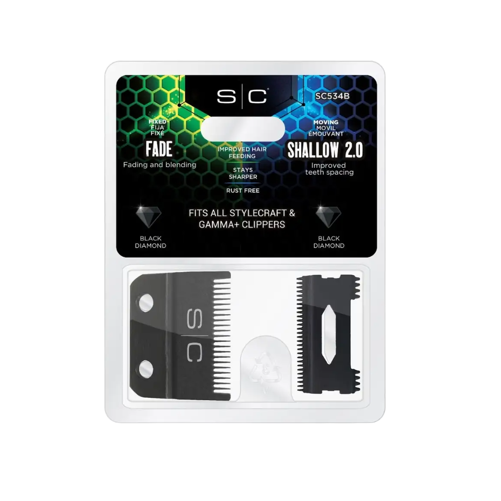 StyleCraft Double Black Diamond Carbon DLC Fixed Replacement Fade Blad