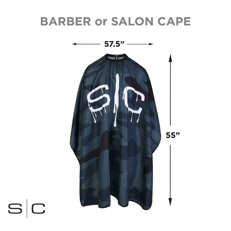 StyleCraft Professional Barber & Stylist Cape - Black Camo (SC324B)