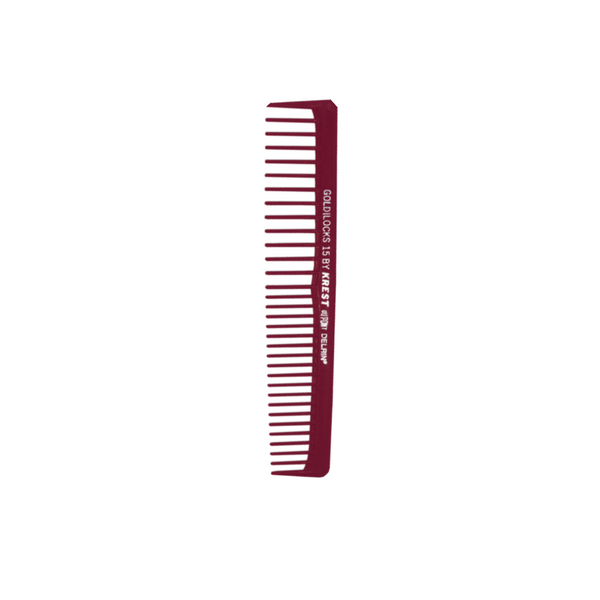 Krest Goldilocks Heat Resistant 6 1/2" Volume/Space Tooth Burgundy Combo Comb (G15)