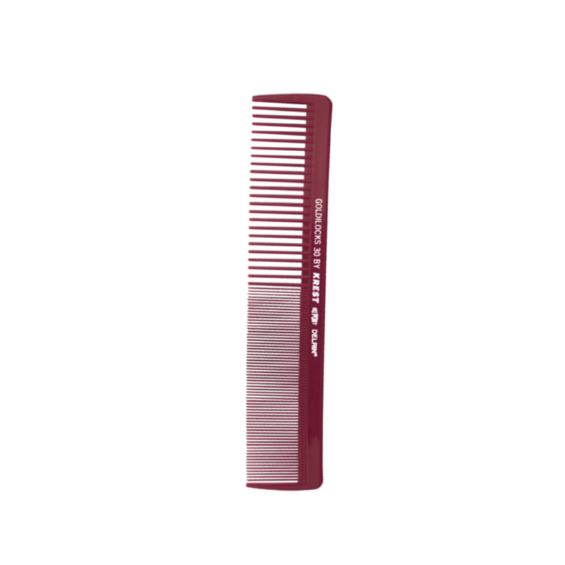 Krest Goldilocks Heat Resistant 7 1/2" Extra Large Square Flat Back Burgundy Styling Cutting Comb (G30)