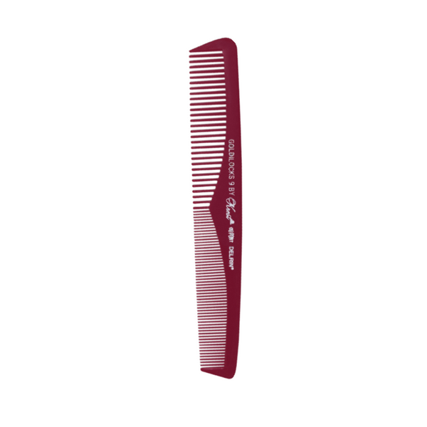 Krest Goldilocks Heat Resistant 7 1/2" Extra Thin Taper/Clipper Burgundy Finishing Comb (G9)