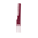 Krest Goldilocks Heat Resistant 7 3/4" Lifting/Teasing Burgundy Comb (G8)
