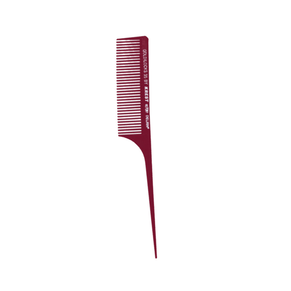 Krest Goldilocks Heat Resistant Large Burgundy Rattail Comb (G35)