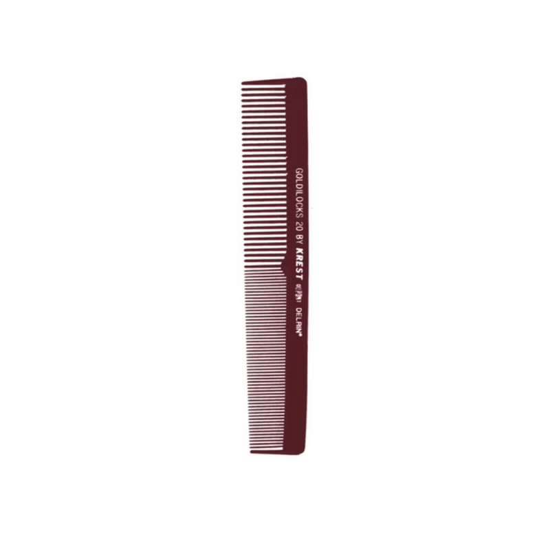 Krest Goldilocks Heat-Resistant Ruler Back 7" Flat Back Finger Waver Comb (G20)