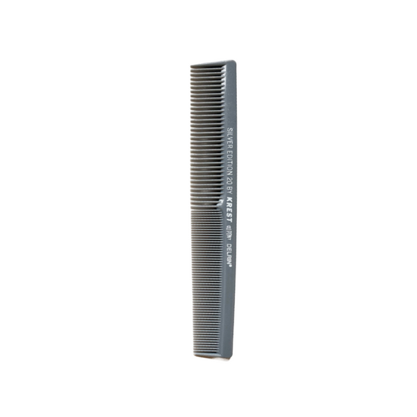 Krest Goldilocks Silver Edition Heat-Resistant Ruler Back 7" Flat Back Finger Waver Comb (SE20)