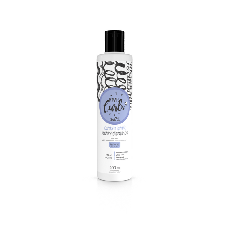 Griffus Love Curls 2A to 4C Conditioner with Coconut, Chia & Flaxseed (400ml/13.52oz)