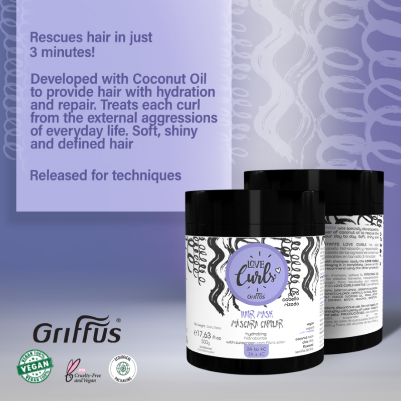 Griffus Love Curls 2A to 4C Hydrating Hair Mask (500g/17.63oz)