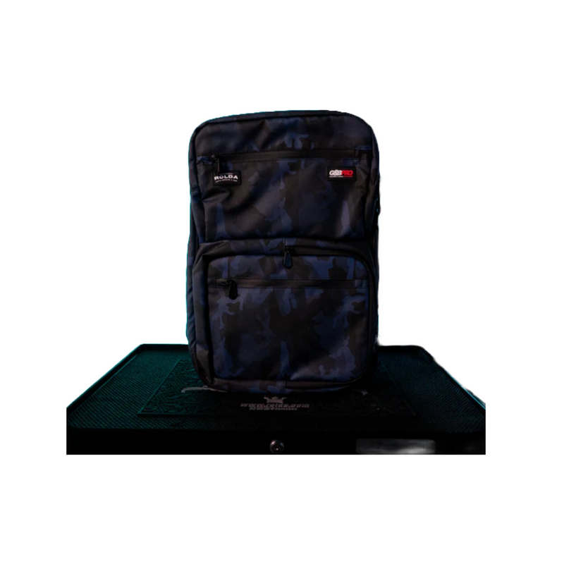 Rolda Blue Camo Mobile Station Full Size Barber Backpack w/ Black Zippers