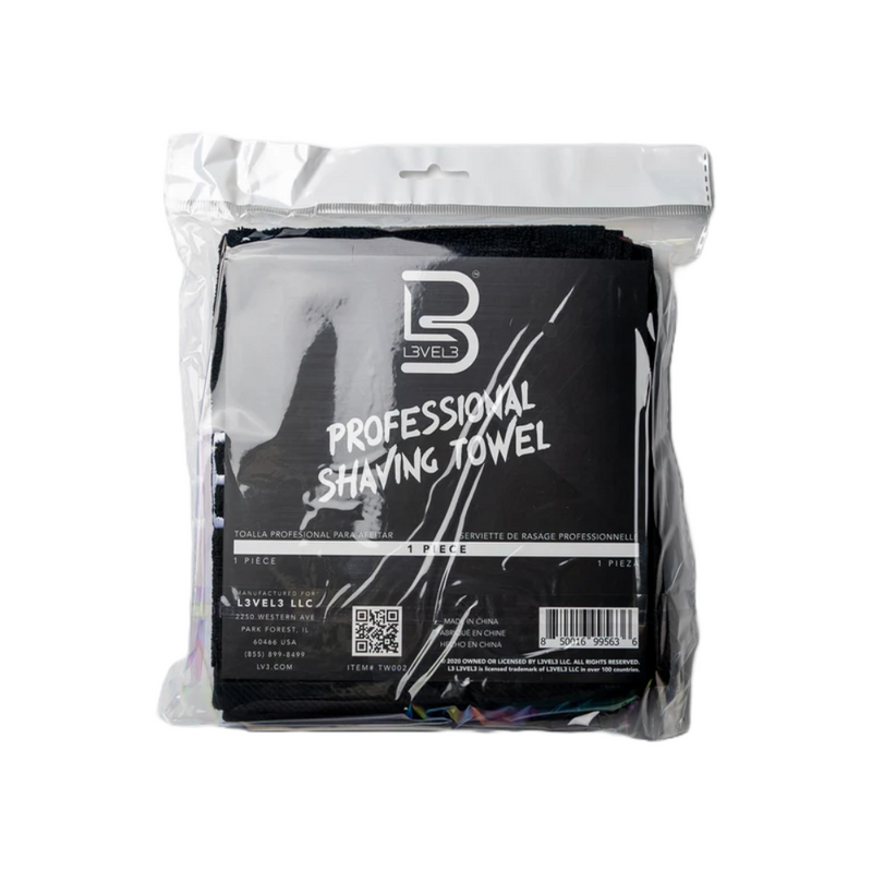 L3VEL3 Premium Shaving Towel - Black