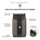 StyleCraft Ace Single Foil Shaver w/ Built-In Trimmer (SC802N)