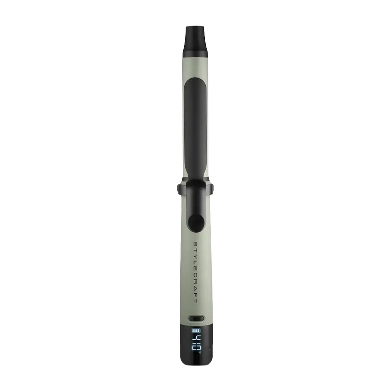 StyleCraft Sage Cordless Spring Curling Iron & Wand w/ Removable Clamp - 1" (SC718GR)