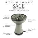 StyleCraft Sage 2-in-1 Diffuser & Hair Dryer w/ Ion Generator (SC109GR)