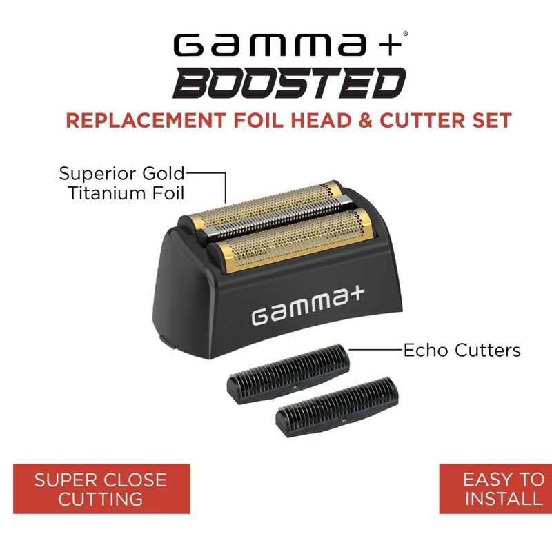 Gamma+ Gold Titanium Foil & Dual Steel Cutters for Boosted Shaver (GP553G)