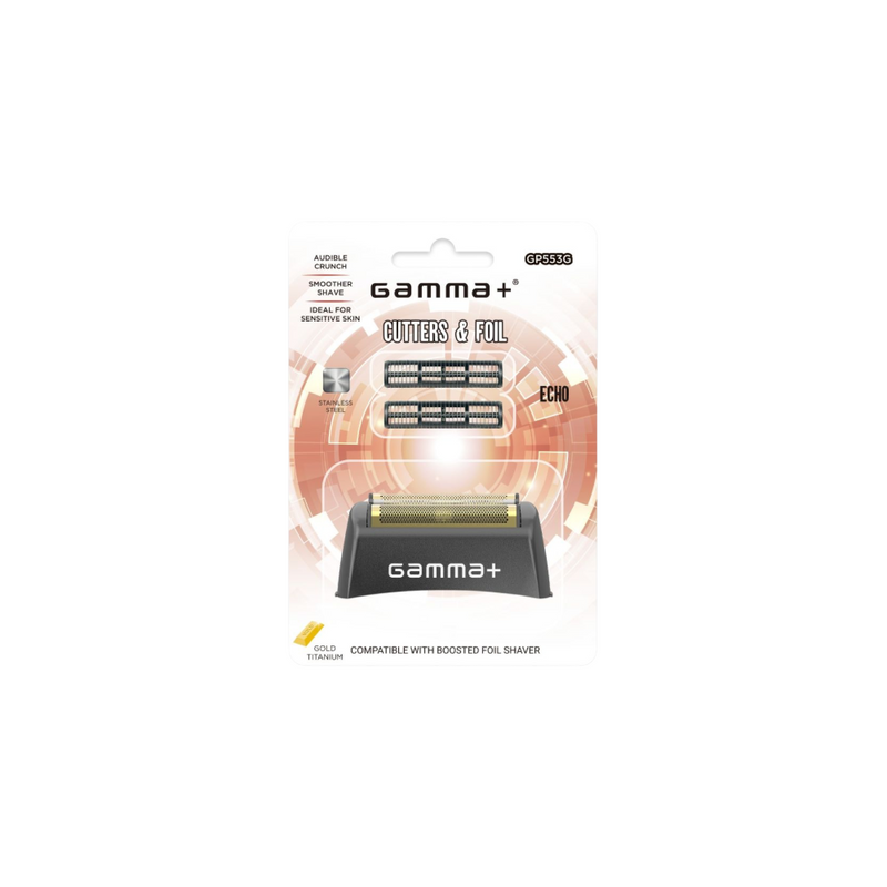 Gamma+ Gold Titanium Foil & Dual Steel Cutters for Boosted Shaver (GP553G)