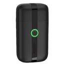 Electric foil shaver in matte black with glowing green power button