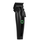 Black cordless hair clipper side profile with green power ring