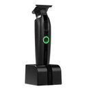 Black cordless hair trimmer charging dock base with green power button