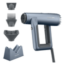 Hair dryer with removable attachments: concentrator, diffuser, and stand