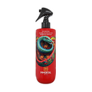 Aftershave spray bottle with red liquid, black sprayer, Venom artwork label.