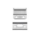 Heiniger Tauro taper blade, front and back views with comb teeth and slots