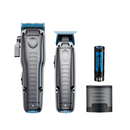 BaBylissPRO Low-Profile Interchangeable Battery Clipper & Trimmer Set - Gray (FX129PK)